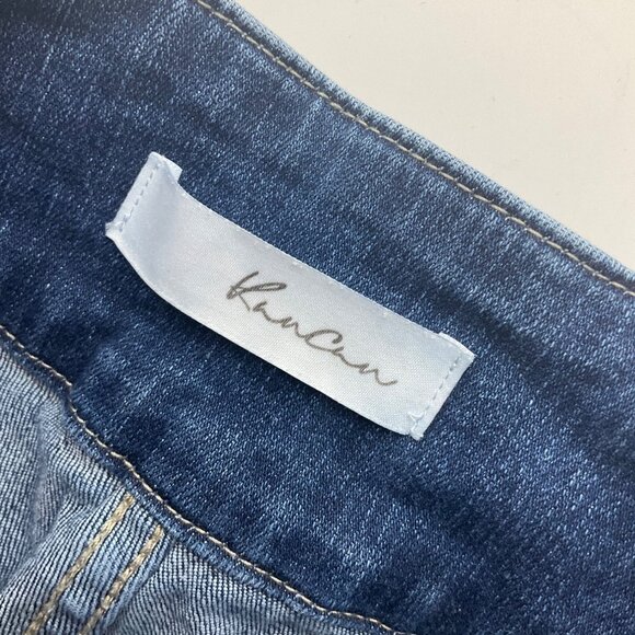 Kancan 5-26 High-Waisted Light Distressed Flare Jeans Denim Frayed Hem Tall - Picture 3 of 11